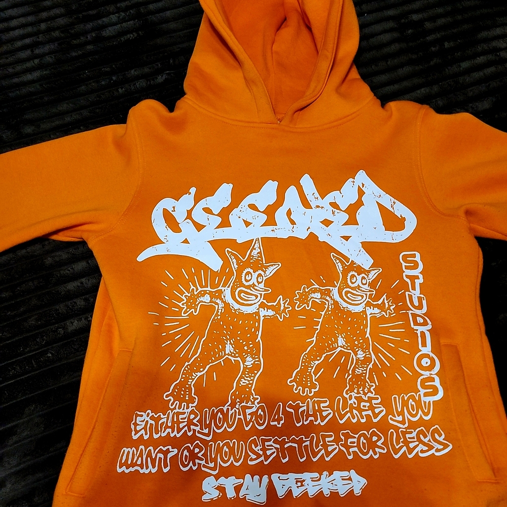 Vibrant Orange Lightweight Shirt Jacket with White Accents